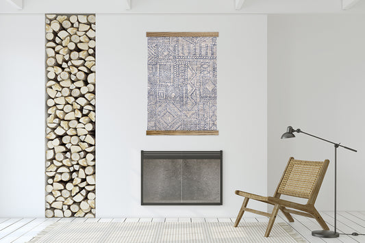 Tapestry Rug Hanging Oak Wood Bar