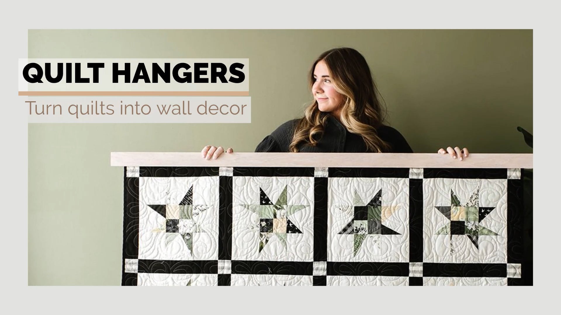 Load video: Quilt Hangers for hanging quilts, rugs, tapestries, blankets, or textiles on the wall