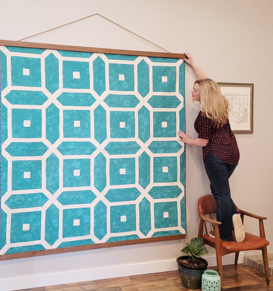 18 84 Mango Wood Quilt Hanger Wall Displays Handmade Rug Tapestry